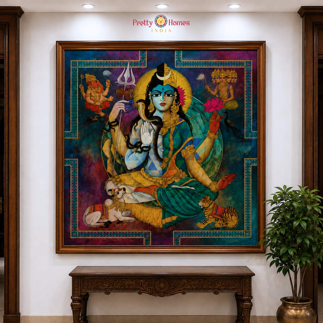 Aesthetic Ardhanarishwar Handpainting