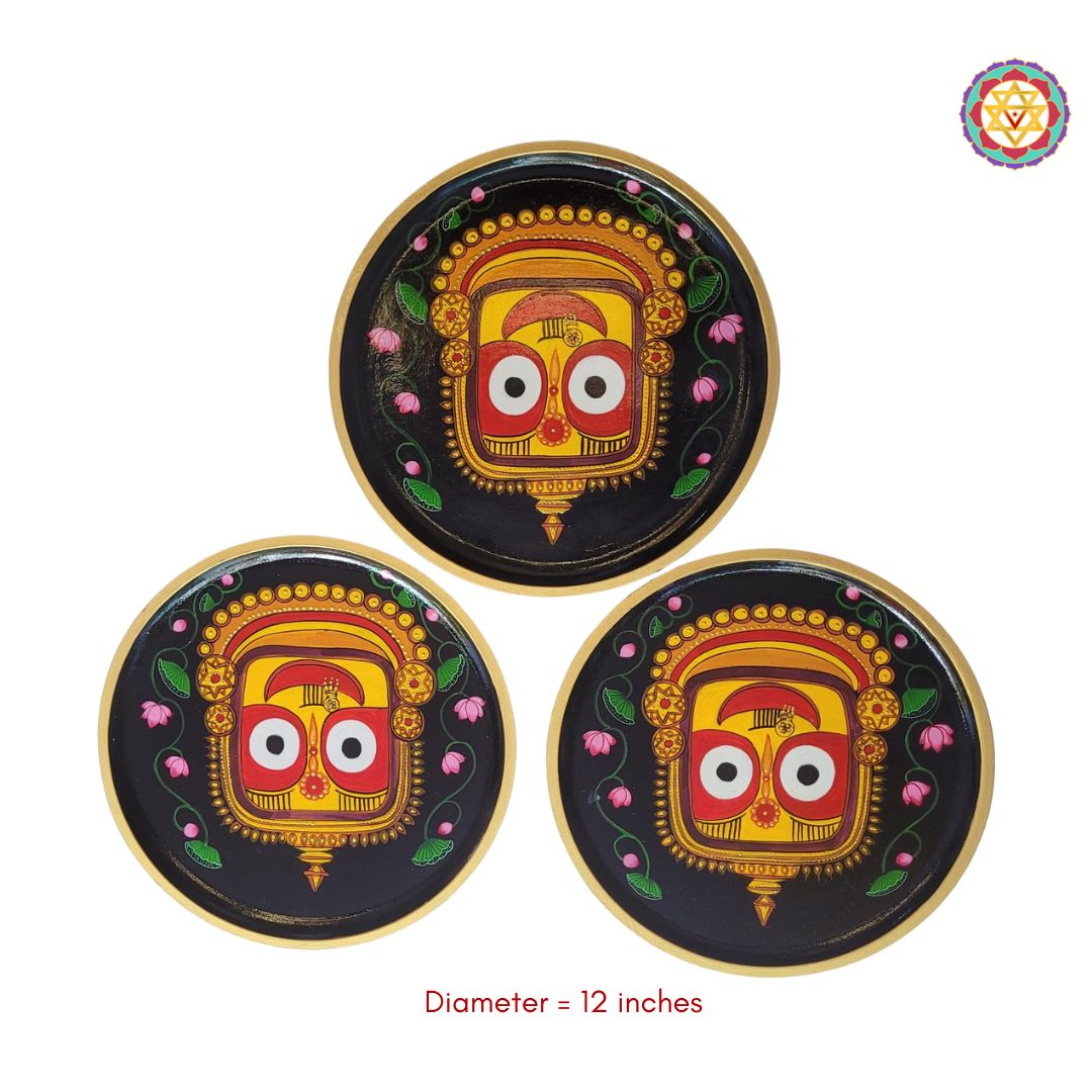 handpainted jagannathji plate detailed traditional painting
