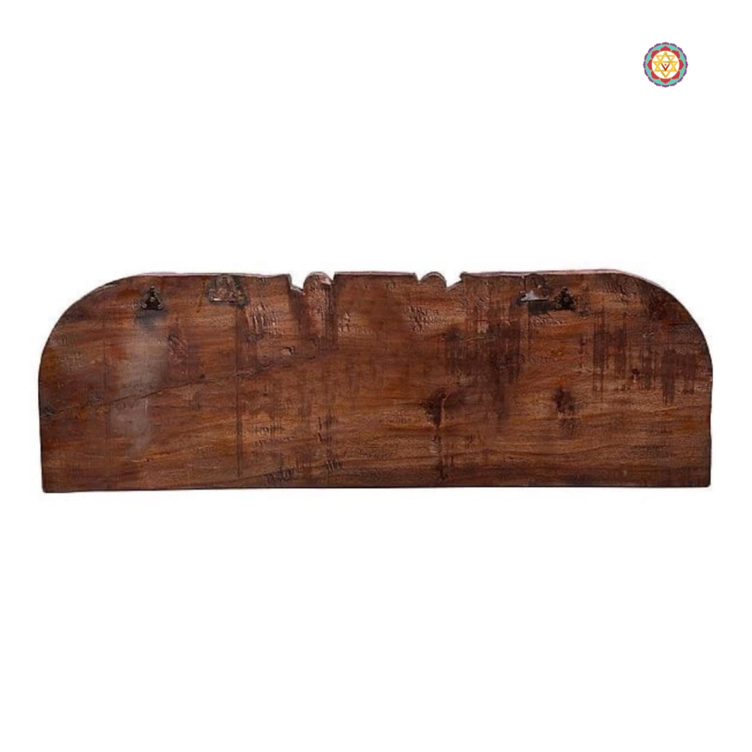 Handcrafted Ashtalaxmi wood panel — Indian divine wall hanging.