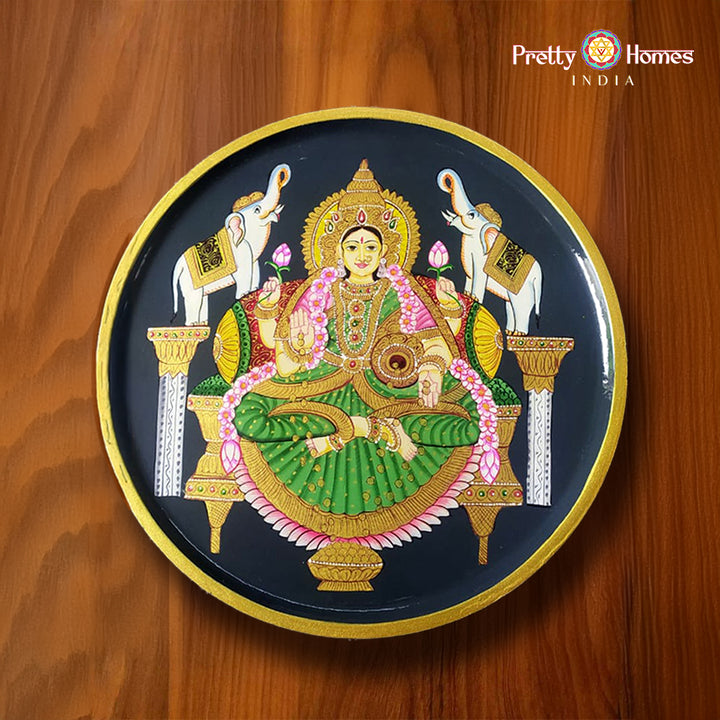 Gajalaxmi Wall Plate - 12 Inches