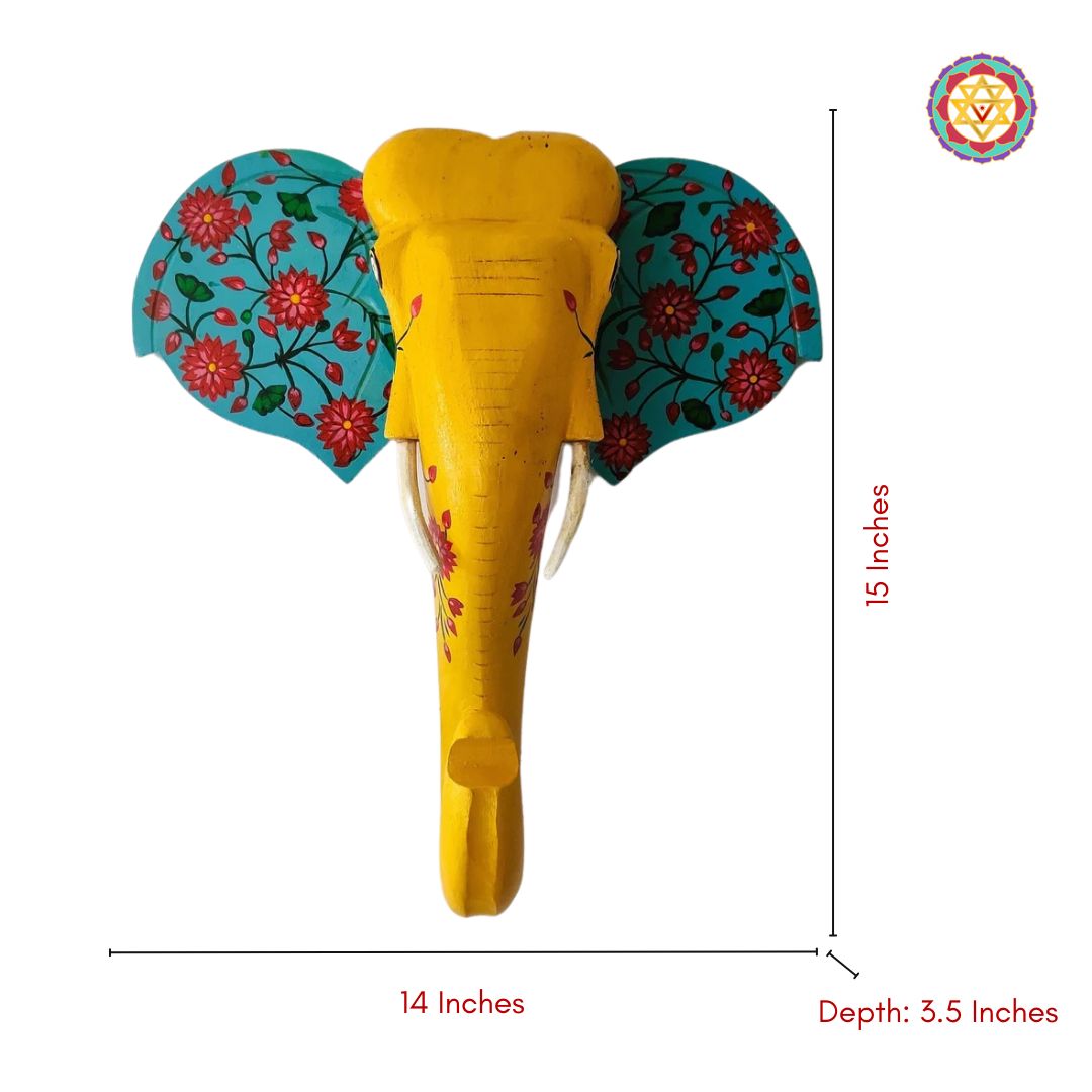 Decorative elephant head wall hanging ideal for ethnic Indian interiors
