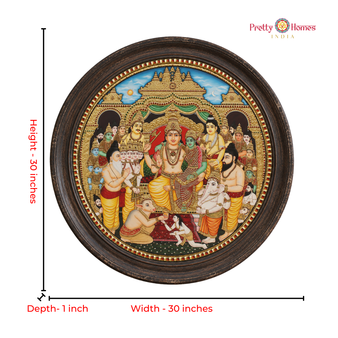 Lord Shiva Darbar – 22K Gold Tanjore Painting