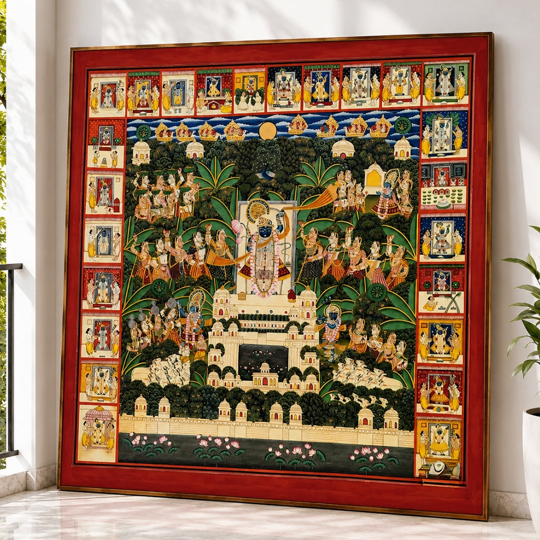 Shrinathji Darshan with Gopikas Pichwai