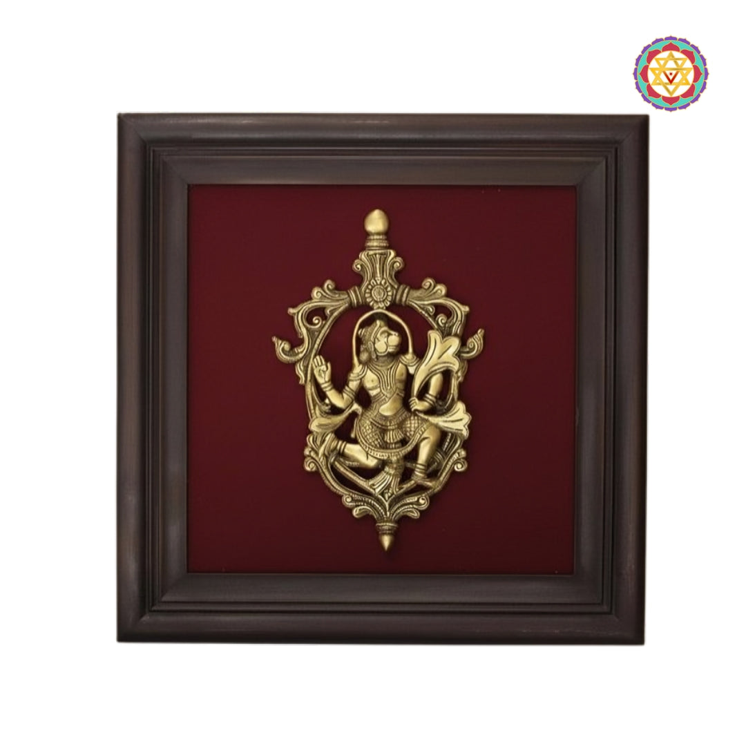 Traditional Indian brass wall decor Hanuman frame