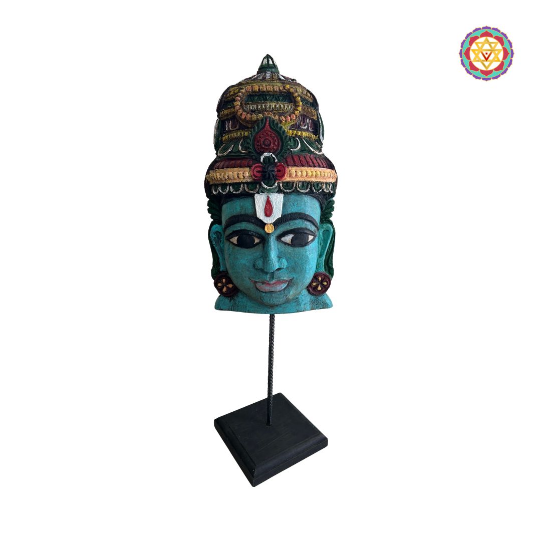 Shop spiritual wooden Vishnu mask on table top stand online