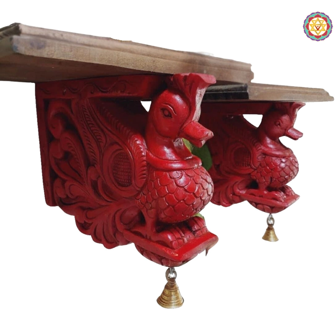 Fine view of annam swan wall hanging bracket showing traditional design and fine polish