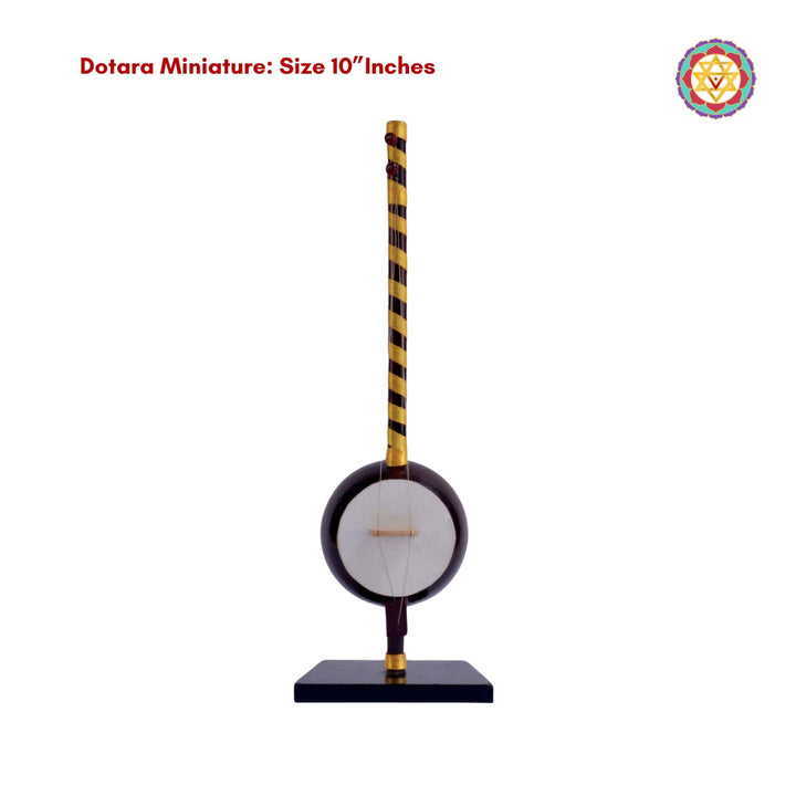 handcrafted 10 inch wooden dotara mini musical instrument for shelf styling