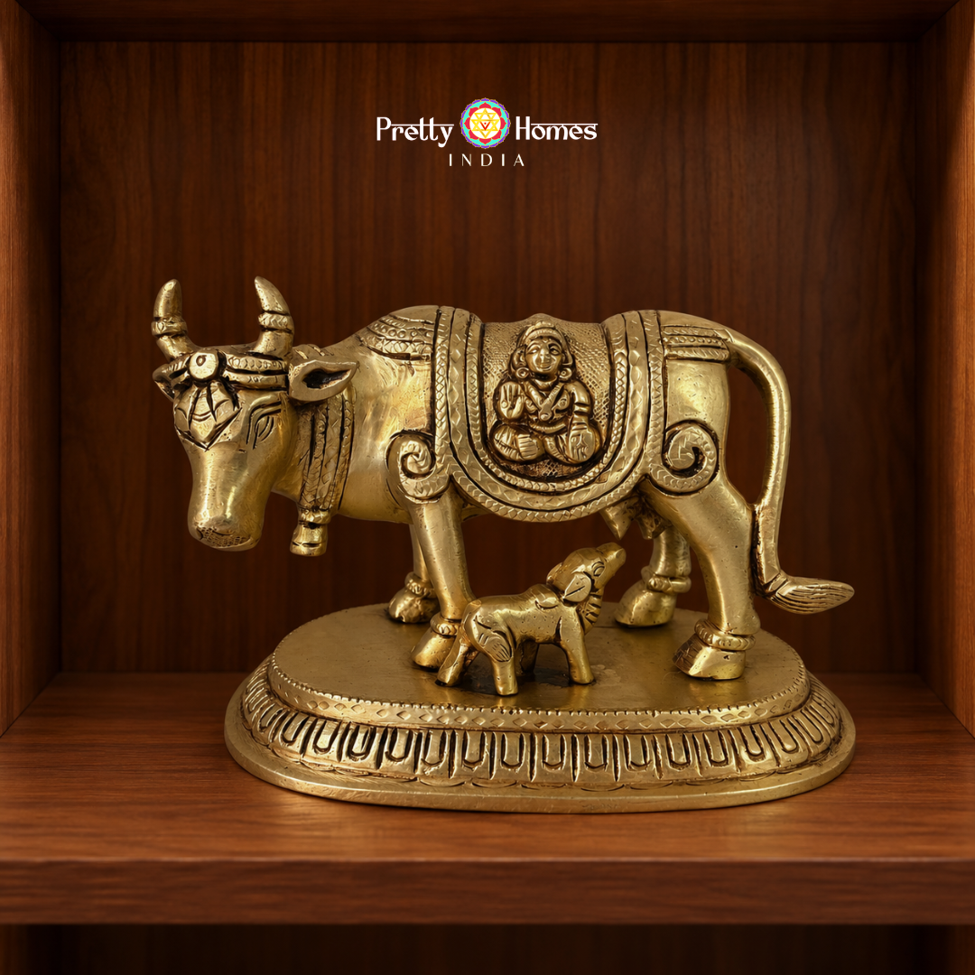 Brass Superfine Kamdhenu Cow with Calf