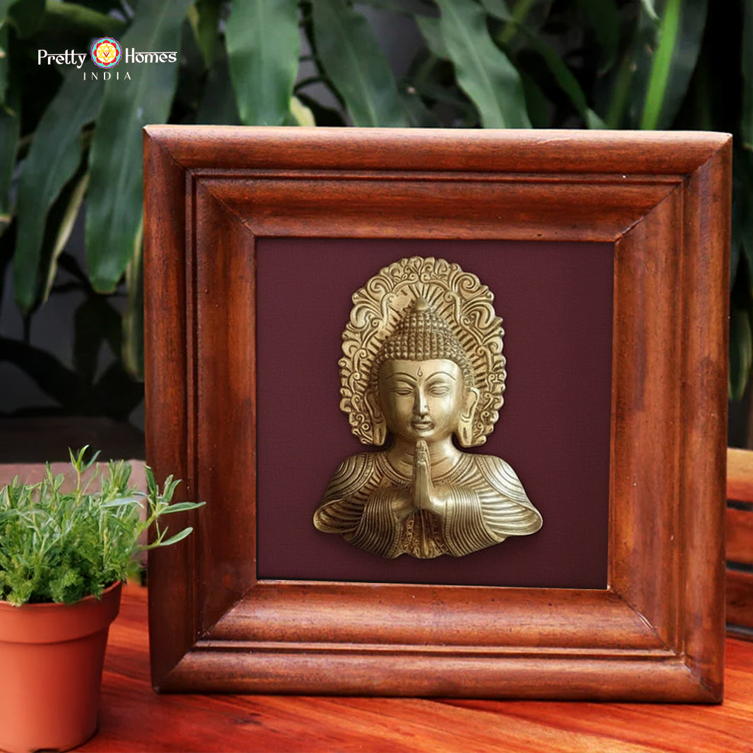 Meditation room brass wall decor