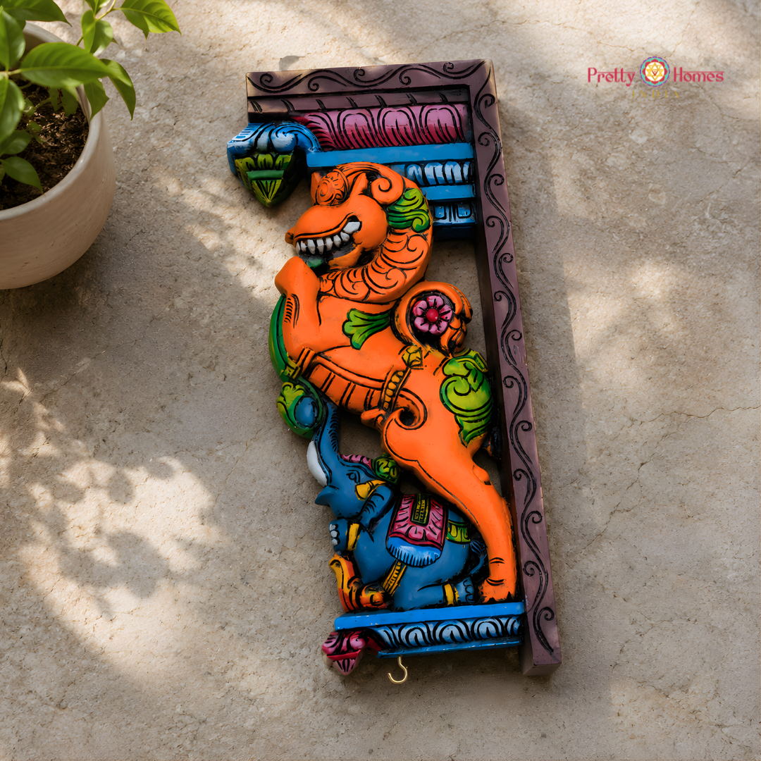18-Inch Multicolour Yali with Elephant