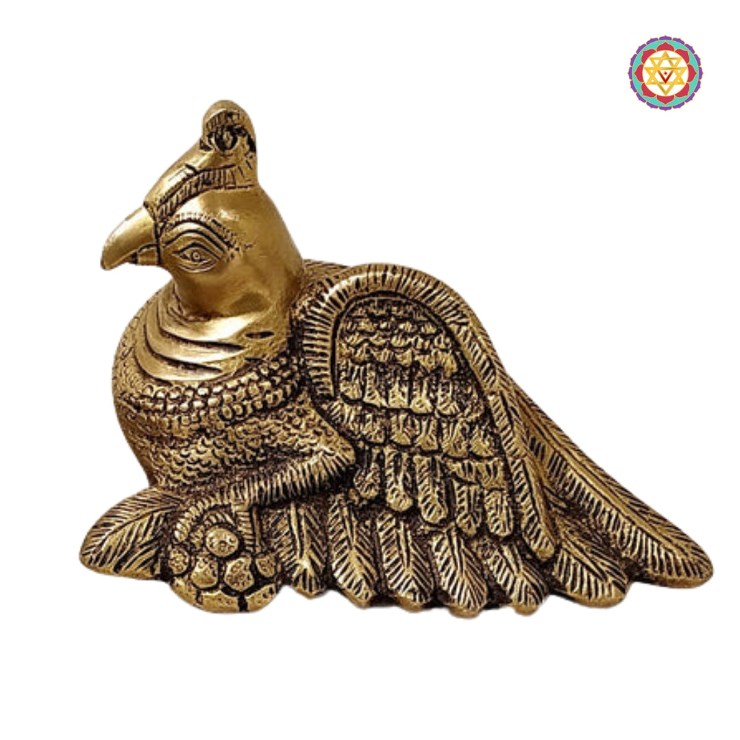 Decorative twin brass parrot figurines for living room decor