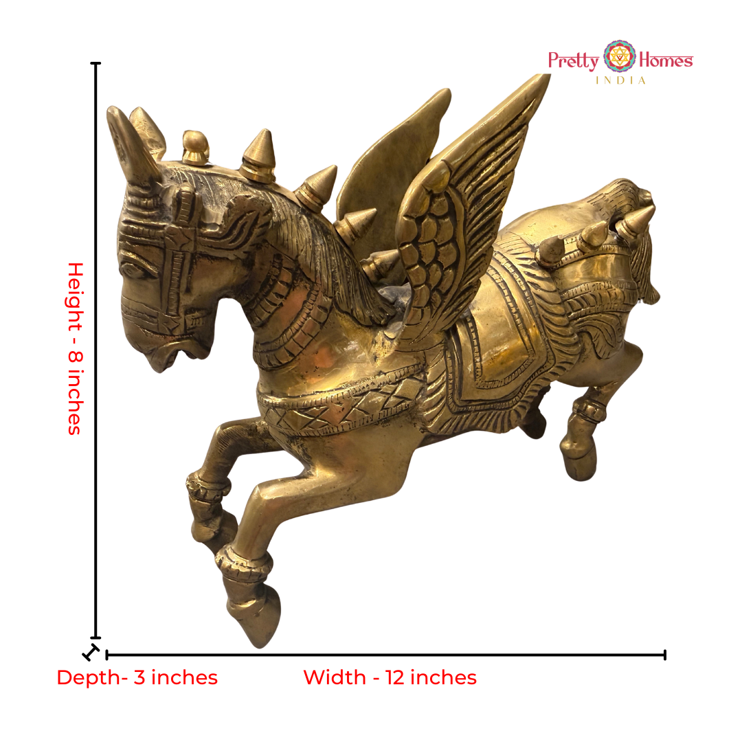 Brass Galloping Horse with Wings