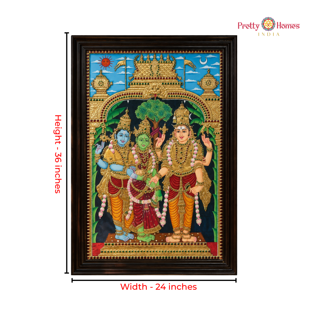 Handmade Tanjore Painting – Meenakshi Kalyanam