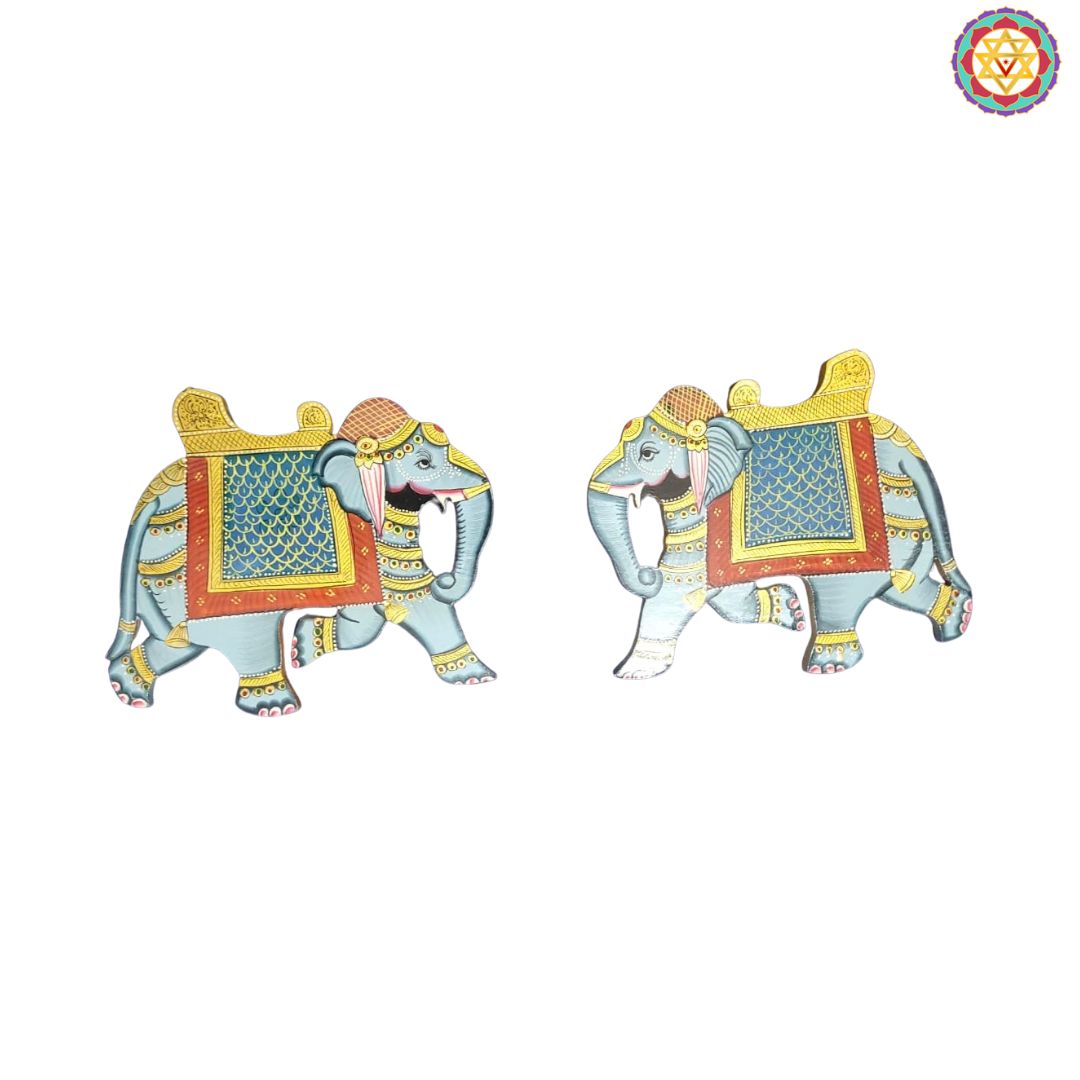 Pichwai Set of Elephant MDF Cutouts (a pair)