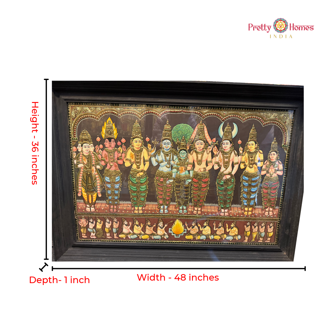 Shiva Parvati Wedding – Meenakshi Kalyanam Tanjore Painting