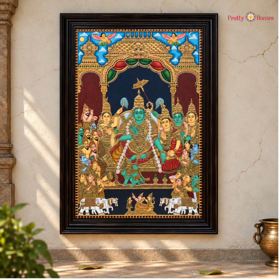 Chettinad Ram Darbar – Real Gold Tanjore