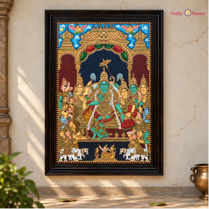 Chettinad Ram Darbar – Real Gold Tanjore
