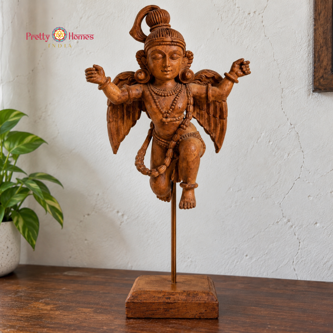 Pondicherry-Style Teakwood Blessing Gandharva