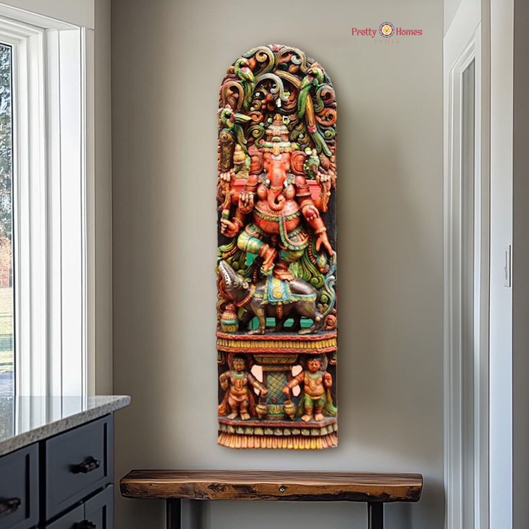 majestic five foot canopy ganesha panel full front display