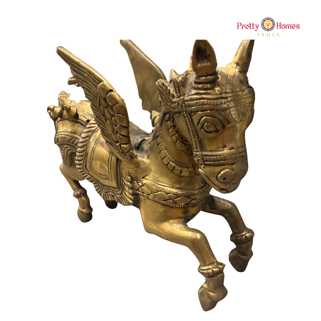 Brass Galloping Horse with Wings