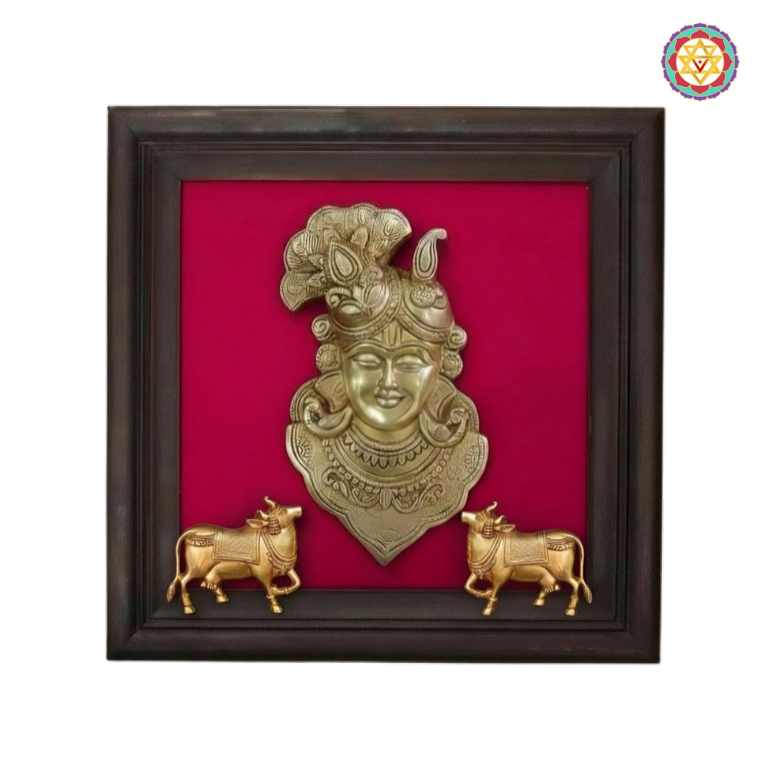 Devotional brass wall decor for home mandir