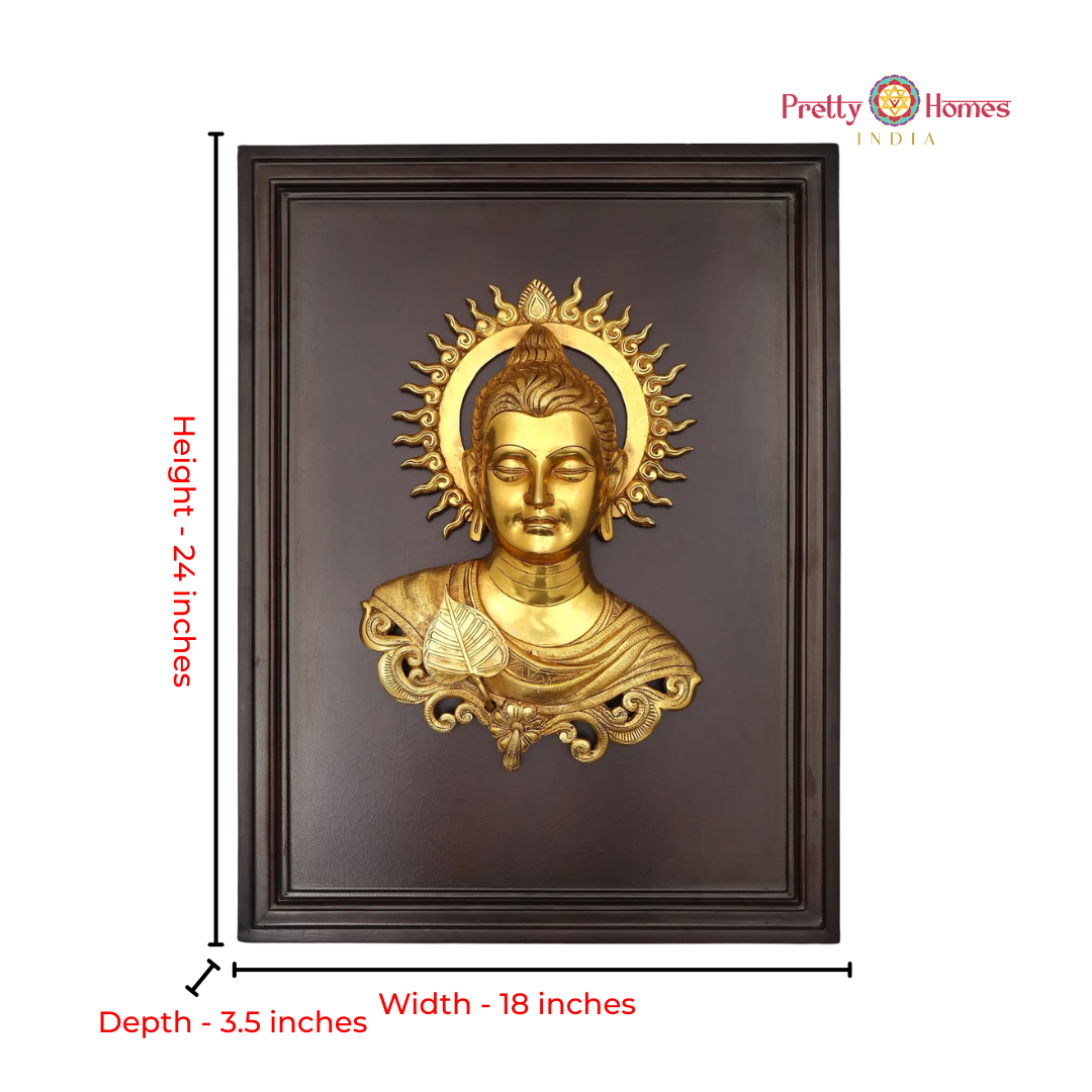 Brass Buddha Framed Wall Hanging