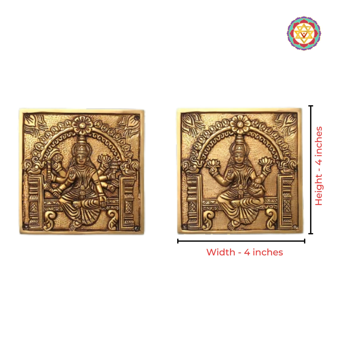Sacred Lakshmi brass wall decor set