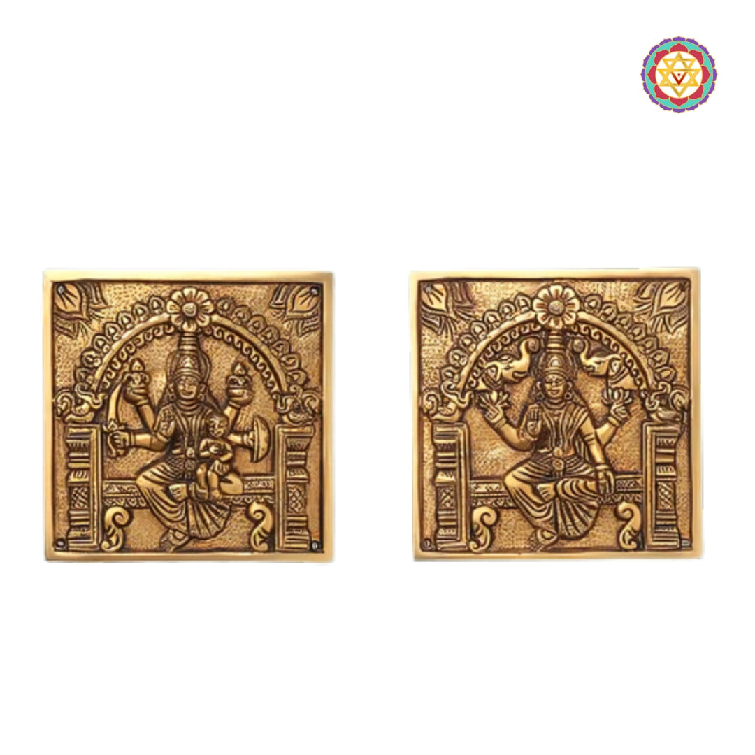 Brass wall art featuring eight forms of Lakshmi