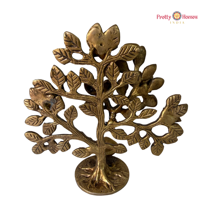 Brass Tree of Life with Deepam – Wall Mountable / Tabletop