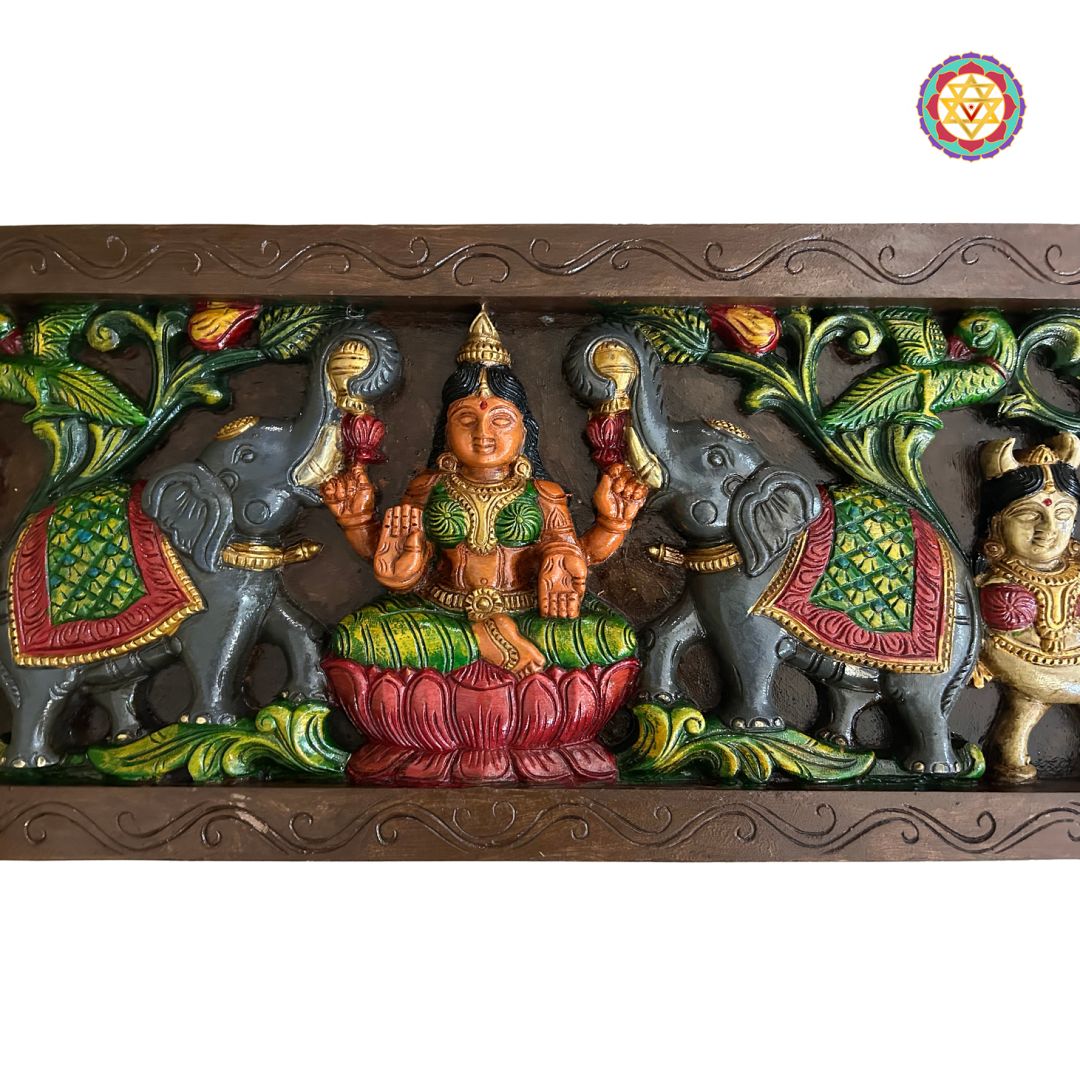 Measurement image showing 36" wide Gajalakshmi wall mount