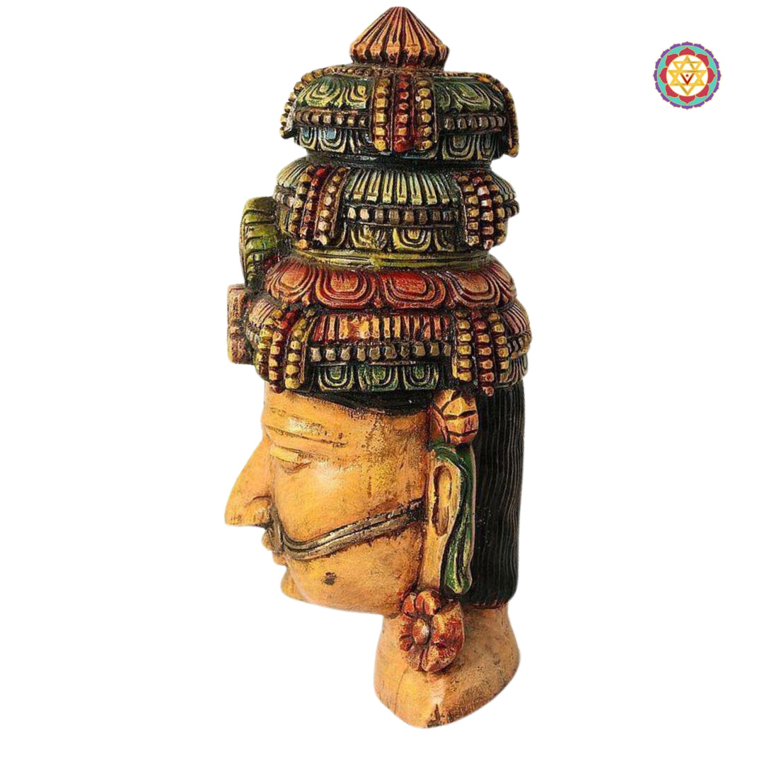 Handcarved Goddess Uma Devi bust symbolizing divine grace and beauty