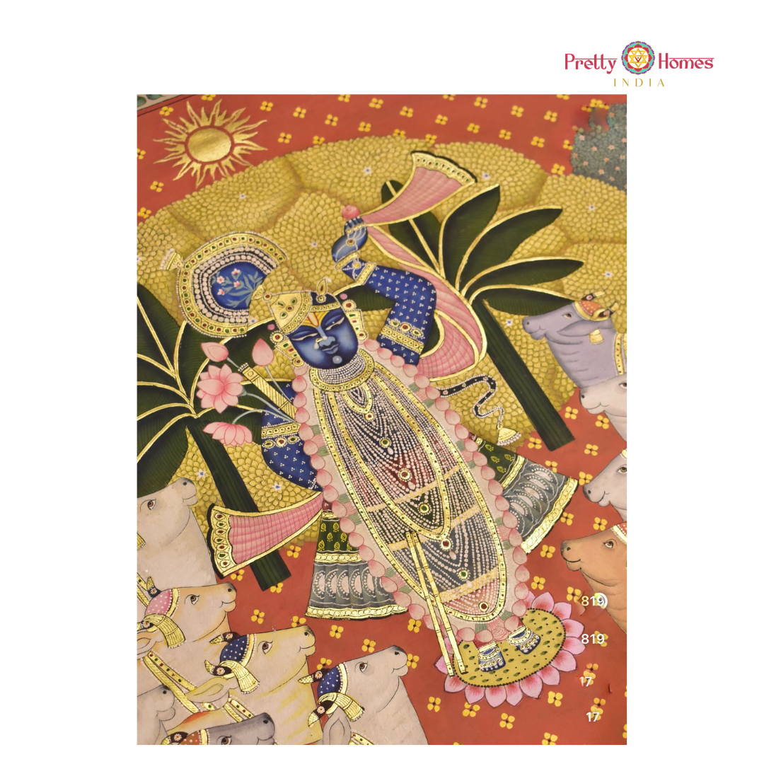 Hand painted Aesthetic Shrinathji Darshan