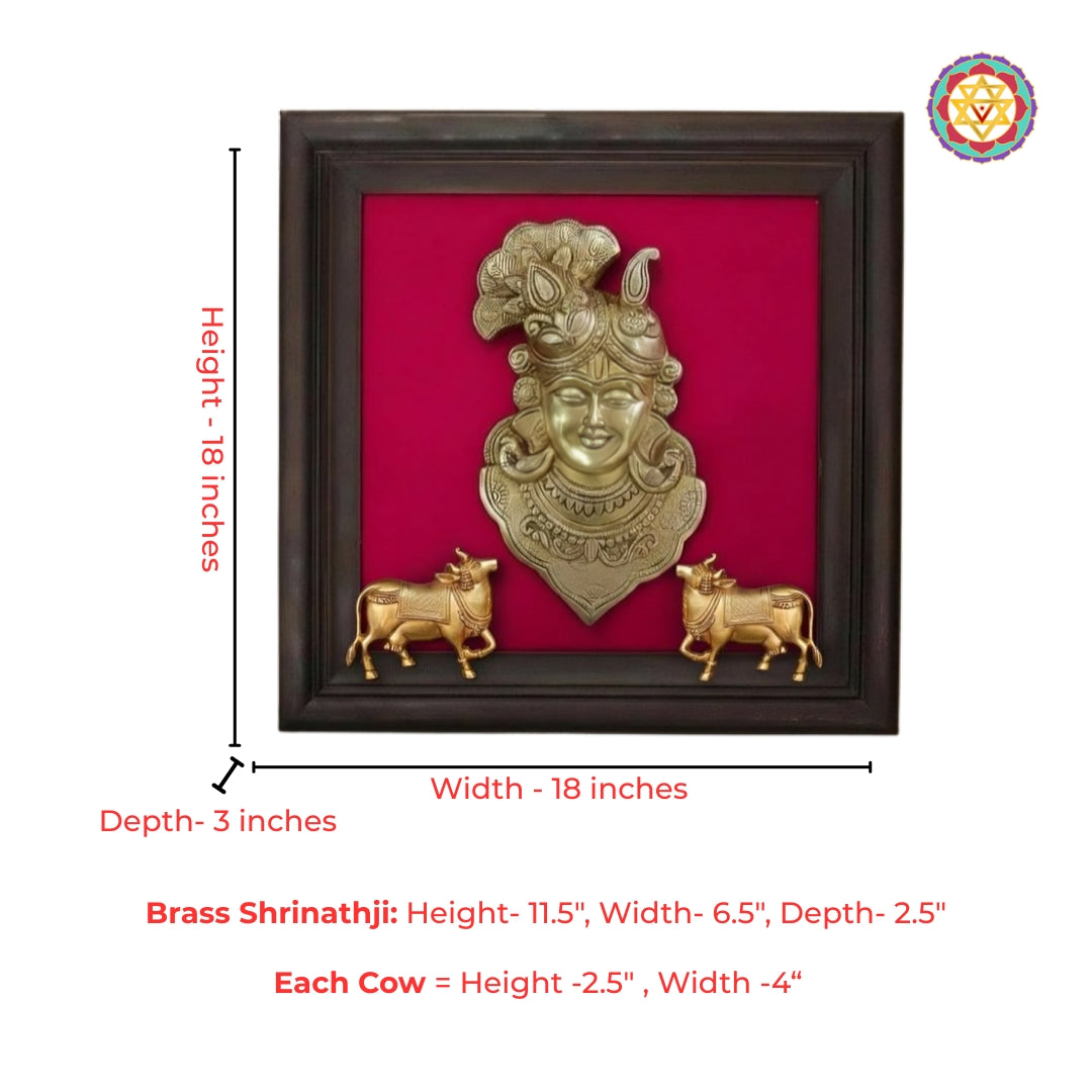 Shrinathji brass sculpture wall mount
