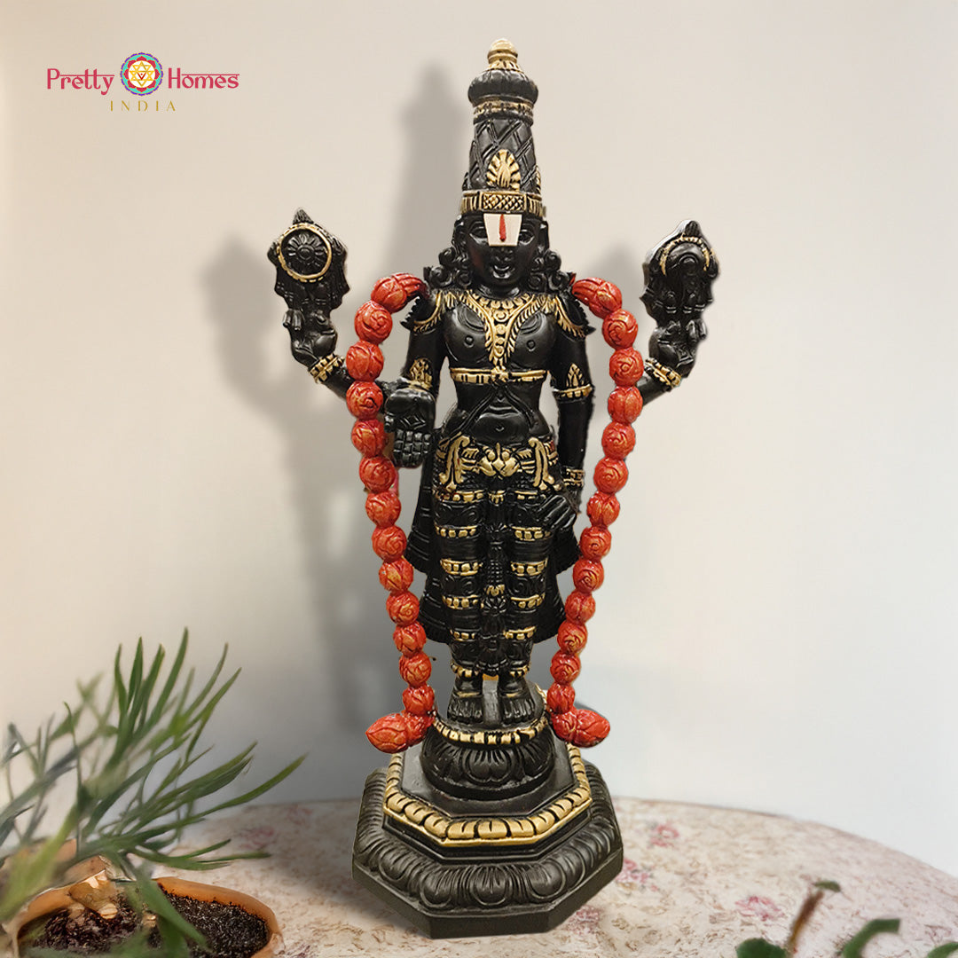teakwood balaji kalyan statue multicolour handcrafted idol