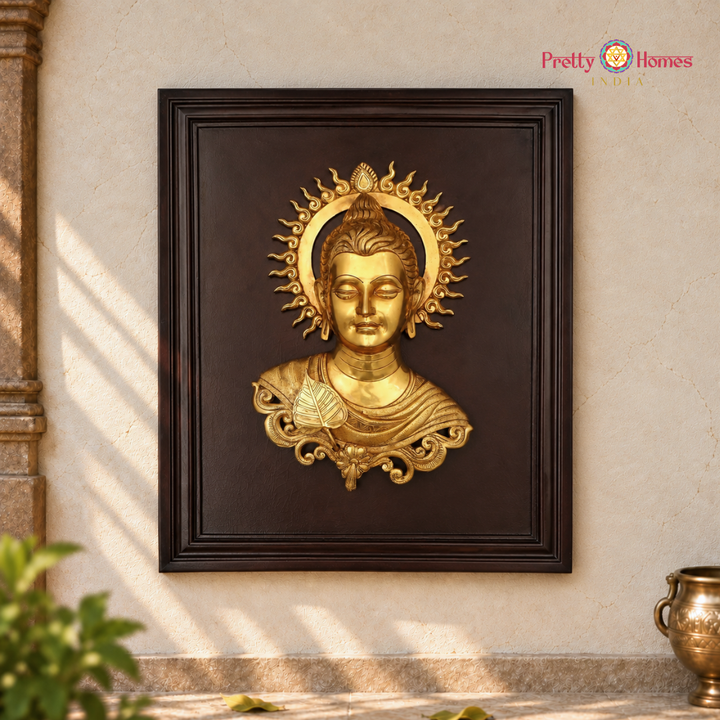 Brass Buddha Framed Wall Hanging