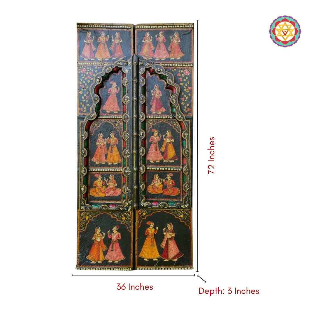 Dimensions of hand-painted door panel – 72x36 inches