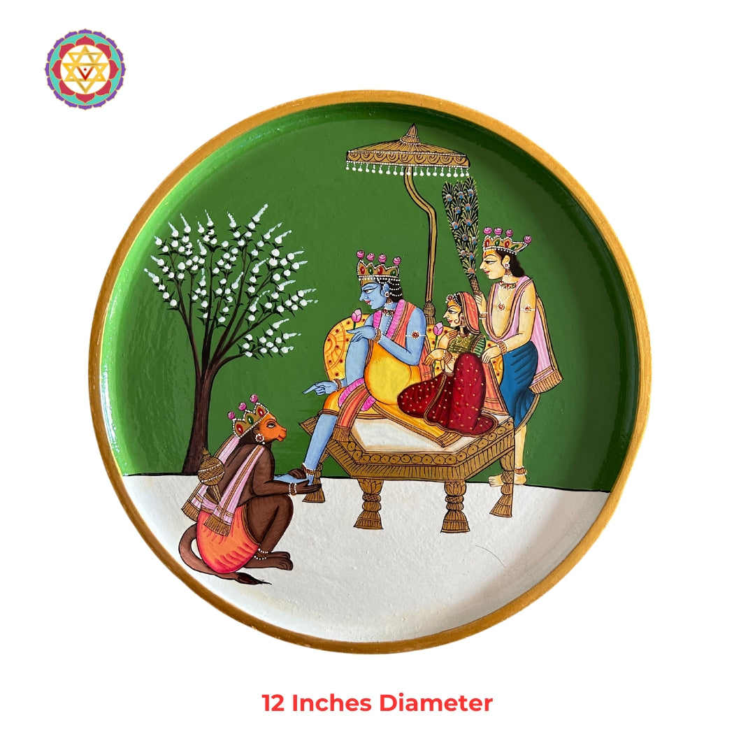 Handpainted wall plate - Ram Darbar - 12 inches