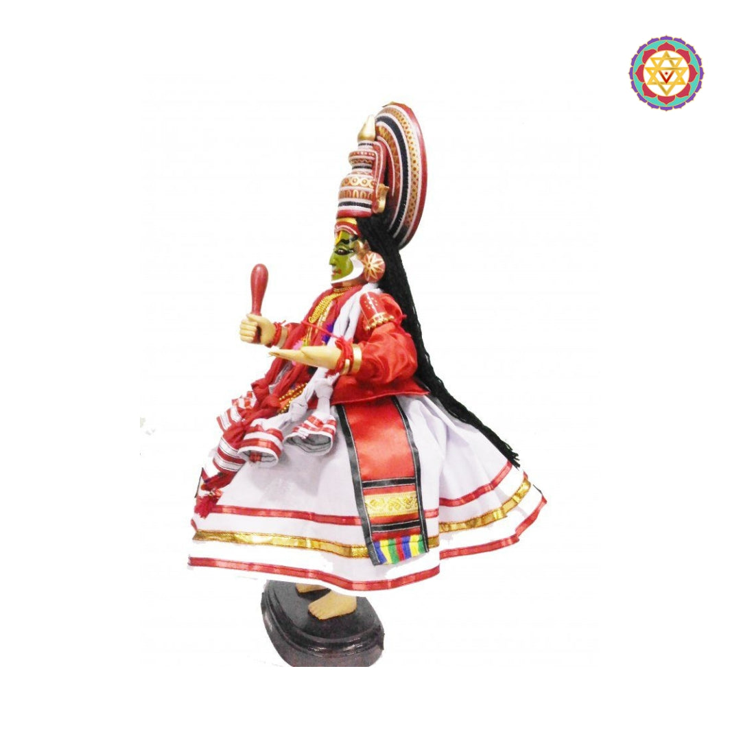 wooden kathakali doll bheema character with silk costume