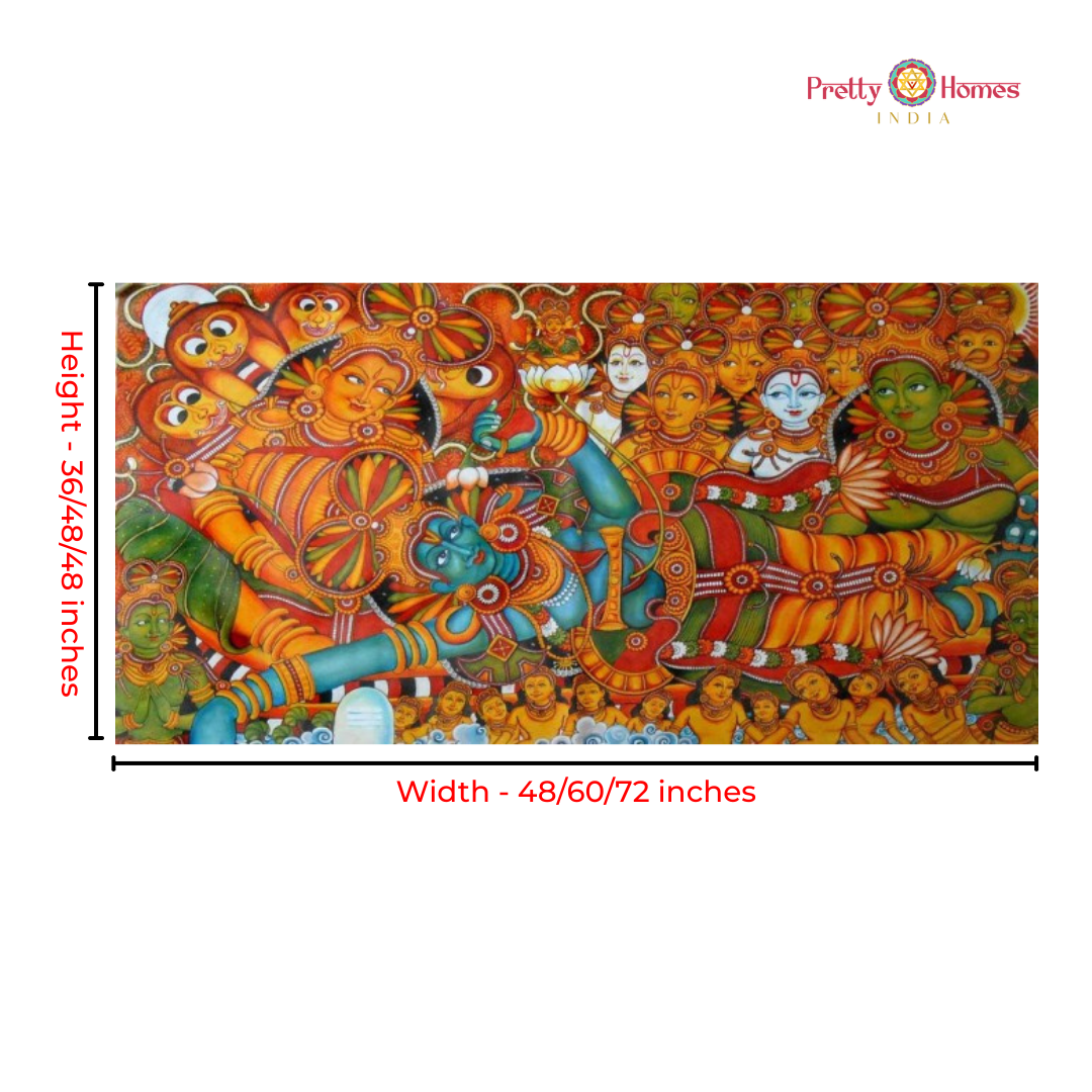 Kerela mural handpainting -Cosmic Vishnu – Divine Universe