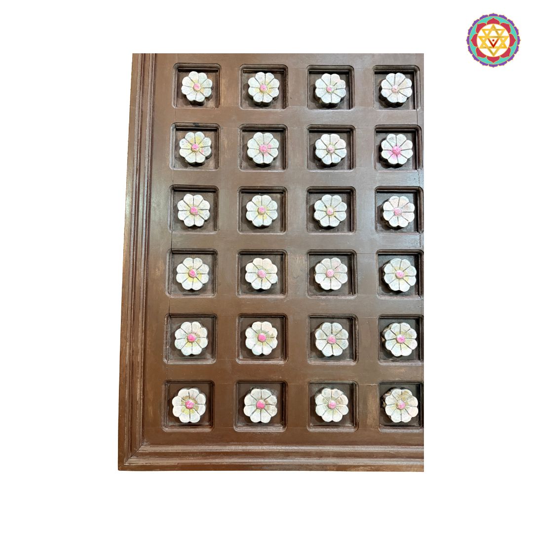 Handcarved Wooden Floral Wall Panel – Decorative Accent