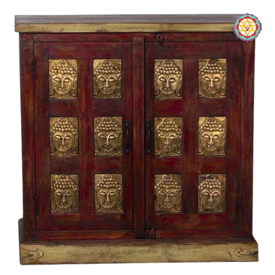 Woodmade Buddha design cabinet.