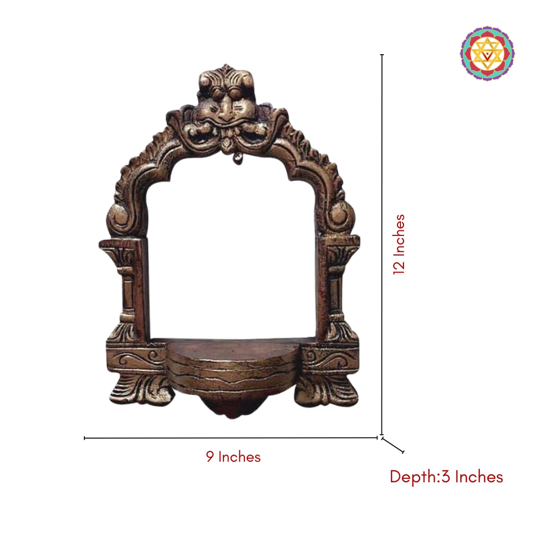 Empty Prabhavali wooden frame with idol space