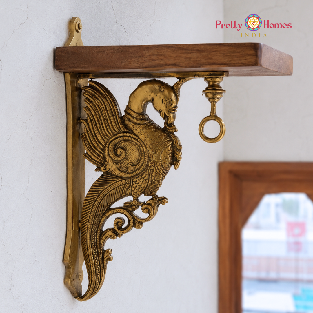 Brass Annam Wall Bracket with Shelf