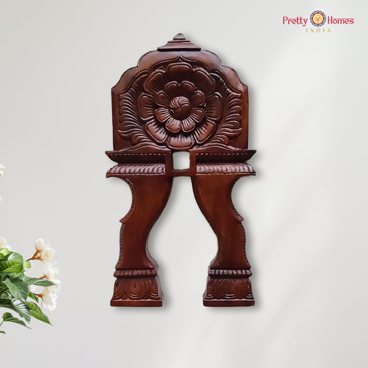 Wood carved floral  Kavadi design wall hanging