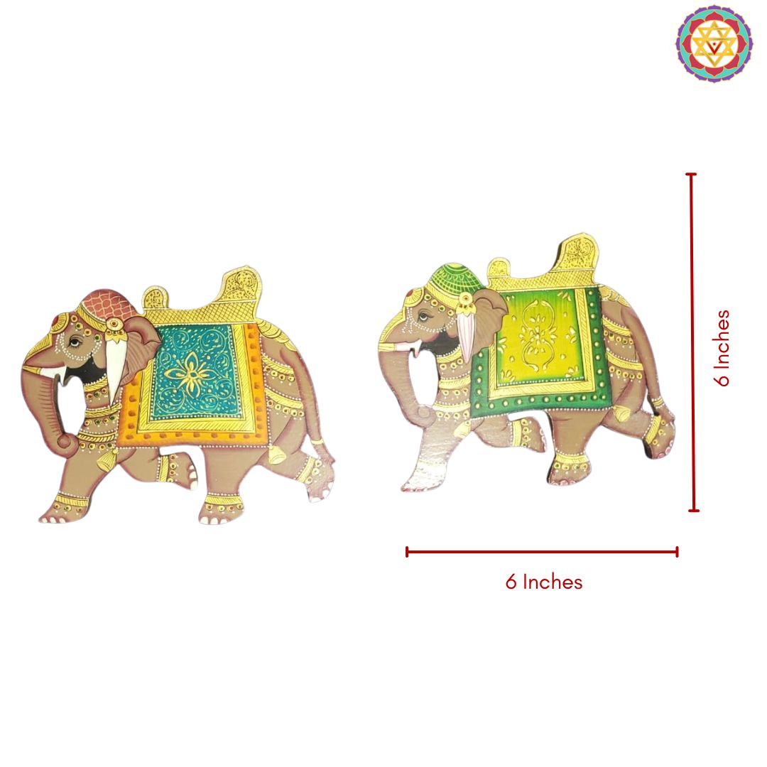 Pichwai Set of Elephant MDF Cutouts (a pair)
