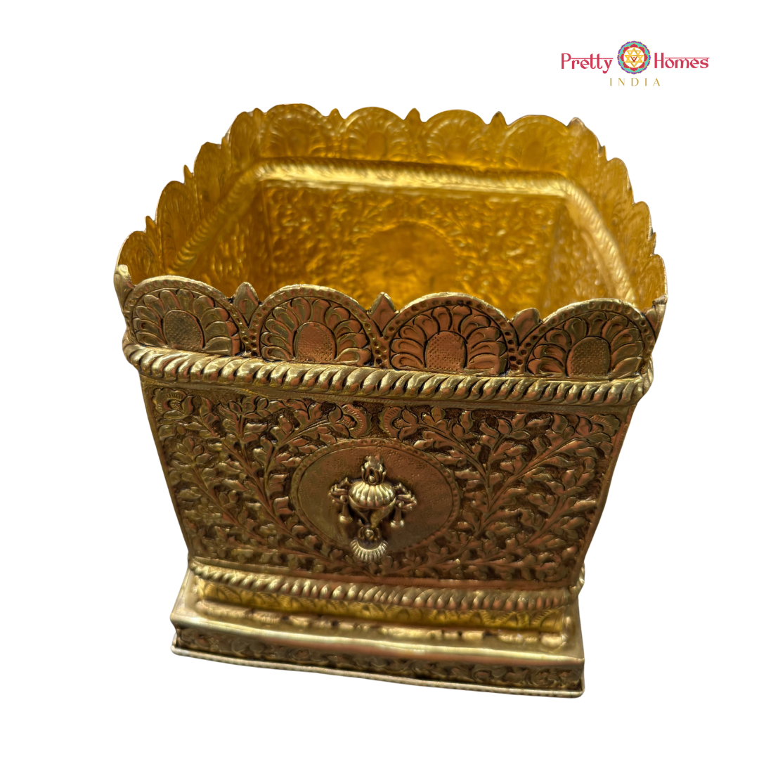Tulsi Vrinda Planter with Shankh, Chakra & Namah Symbols