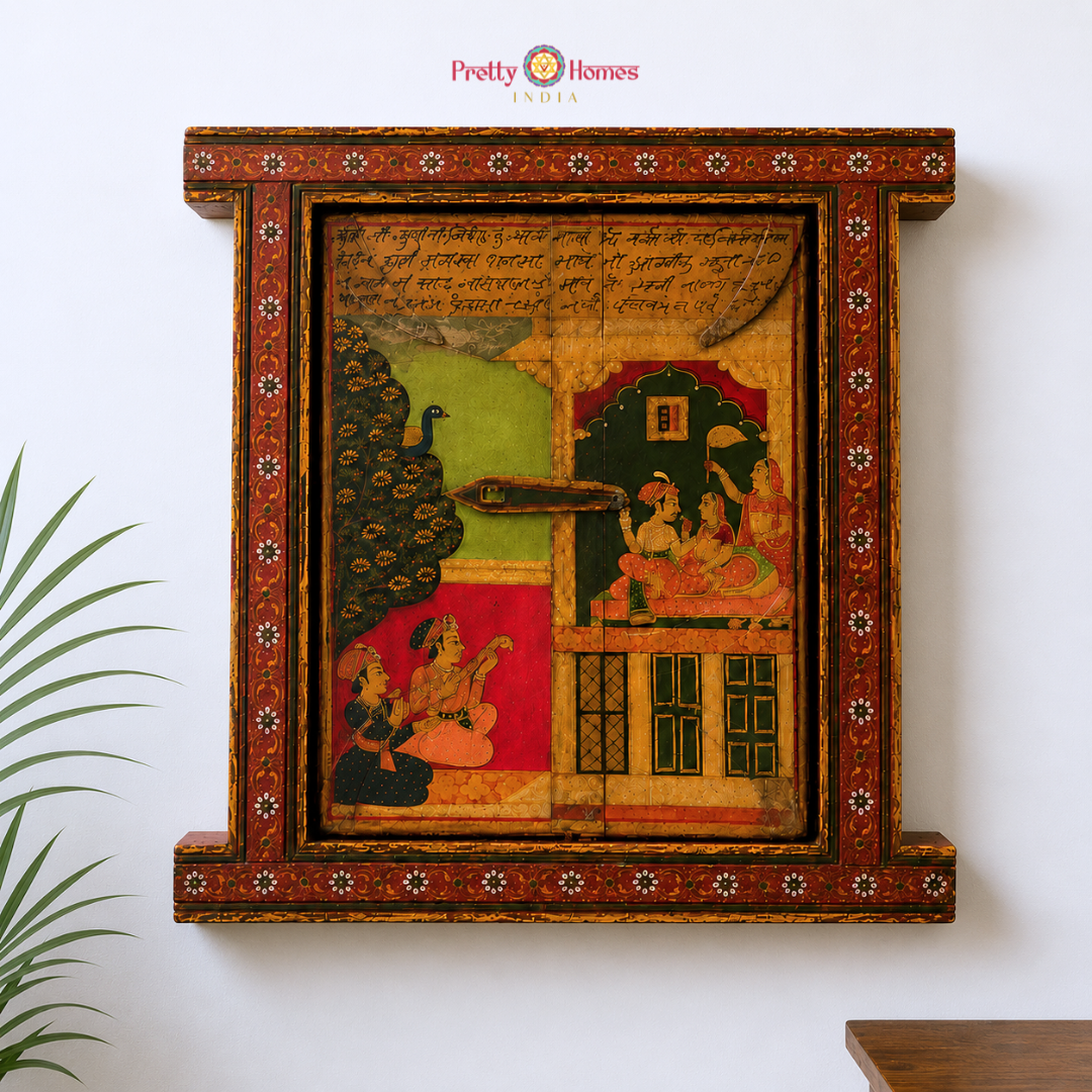 Hand-Painted Decorative Window – Indian Royal King