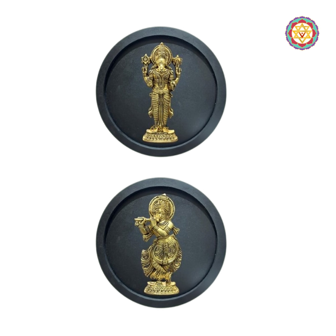Dashavatar brass wall décor for pooja room