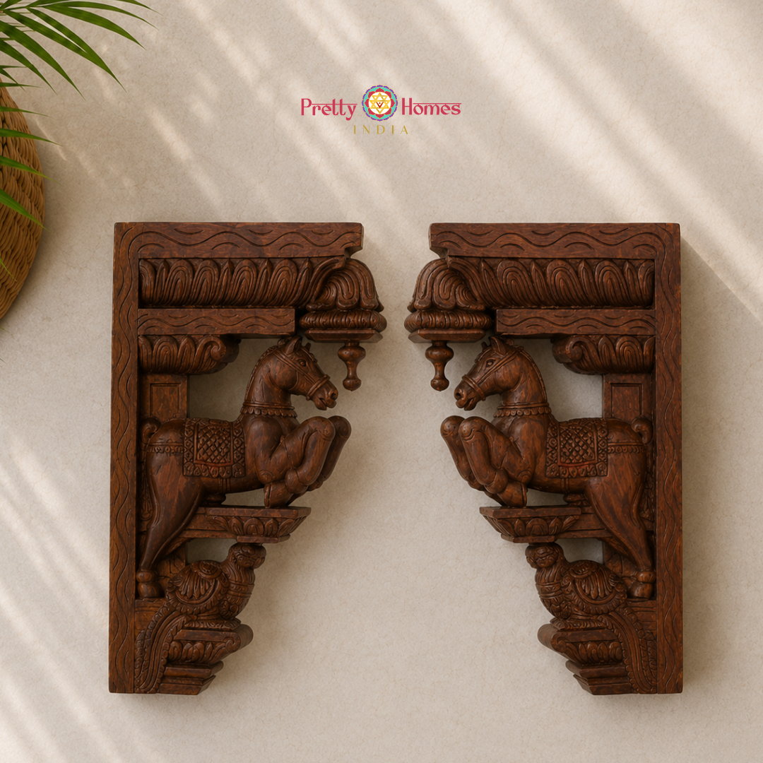 Majestic Flying Horse & Swan Wooden Bracket (single)