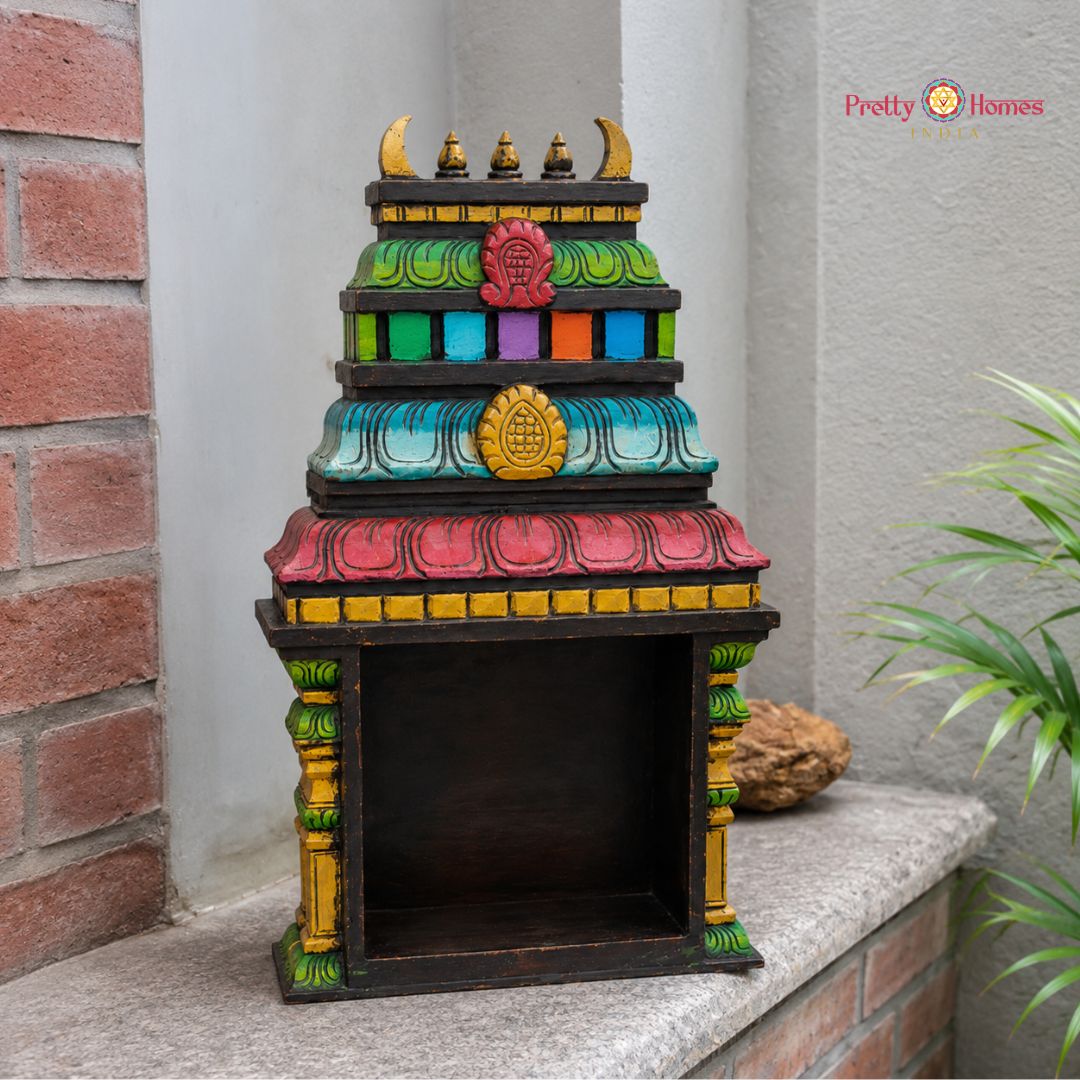 Handcarved Chettinad Gopuram Design Wall Shelf